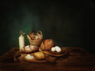 Bodegón rústico de panadería