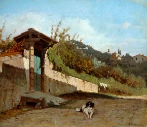 Pórtico de villa toscana, por Francesco Saverio Altamura (1826-1897)