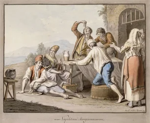 Neopolitanos comiendo macarrones; Napolitani Mangia maccaroni