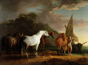 Gulliver despidiéndose definitivamente de la Tierra de los Houyhnhnms, c.1769