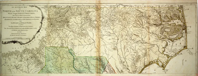 Mapa de Carolina del Norte y del Sur
