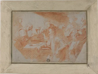 Grupo de figuras en torno a la mesa