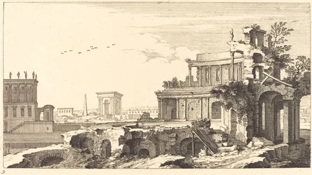 Paisaje con ruinas clásicas