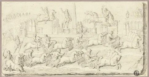 Carrera de cuadrigas romanas (según bajorrelieve antiguo)