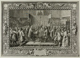 Renovación de la alianza entre franceses y suizos en 1663