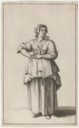 Mujer sirviente de pie