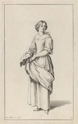 Mujer campesina joven de pie