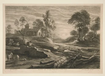 Paisaje con pozo de drenaje