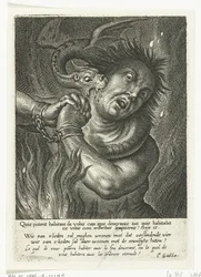 Alma en el infierno mordida por monstruo Velins (título de la serie)