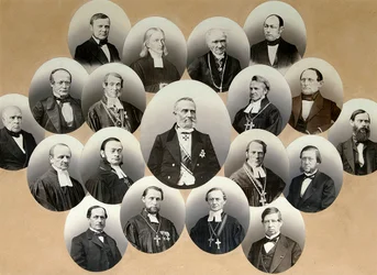 Grupo de retratos de los representantes de la iglesia católica en Moscú, 1860s
