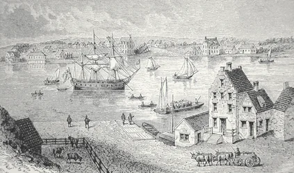 El ferry, Nueva York, c.1750