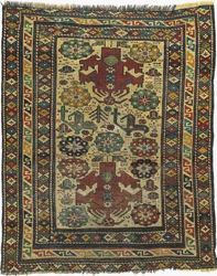 Primer plano de una alfombra de Sevan, Armenia
