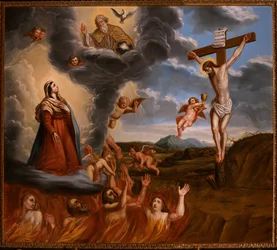 La intercesión de la Santa María por las almas del purgatorio. Finales del siglo XVII