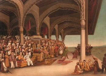 Sin título (El desvestido de Draupadi), c. finales del siglo XIX (óleo sobre lienzo)