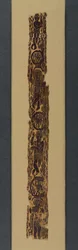 Banda ornamental de hombro de una túnica, 600-650 (tejido de tapiz con envoltura de trama suplementaria, lino sin teñir y lana teñida)