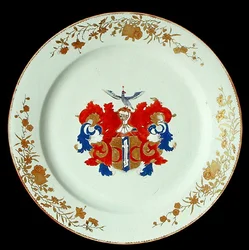 Un cargador de porcelana Imari chino con los brazos de Valckenier de Ámsterdam, c.1750