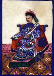 Mandarín chino. Pintura sobre papel de arroz