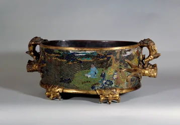 Arte chino: maceta en esmalte cloisonné. Siglo XVI París, artes decorativas