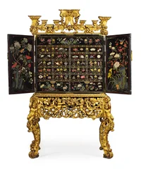 Gabinete de exportación chino sobre soporte William y Mary, finales del siglo XVII