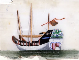 Junca china. Pintura sobre papel de arroz