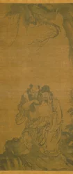 Inmortales daoístas (tinta sobre seda)
