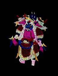 Personaje masculino de la Ópera de Pekín. Recorte de papel pintado o "Jian Zhi", arte popular chino, Pekín.