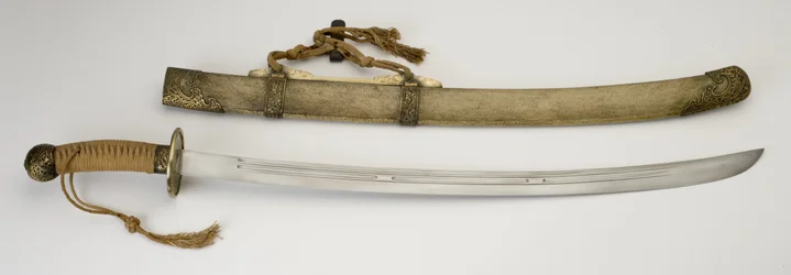 Sable de hoja de sauce de oficial (liuyedao) del período tardío de Qing