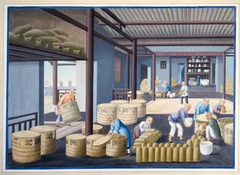Embalaje de porcelana, c.1825 (gouache sobre papel)
