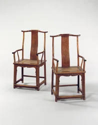 Par de finas sillas de sombrero oficial del sur de Huanghuali, Nanguanmaoyi
