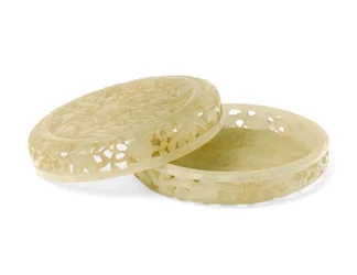 Perfume circular de dos partes reticulado (jade blanco)