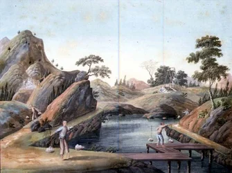 Vista de una cantera de roca