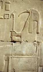 Antiguo Egipto, Pintura mural/talla, El dios Thot, Templo de Seti I, Abidos
