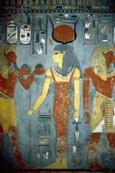 Luxor, Tebas: Valle de los Reyes, tumba de Horemheb (-1343 - -1314), faraón egipcio en la que aparece la diosa Isis.