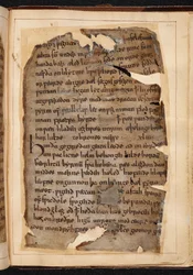 Una página de Beowulf de folios a veces llamado The 