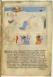 Cotton Claudius B. IV, f.103 Moisés con los Diez Mandamientos, ilustración de un 
