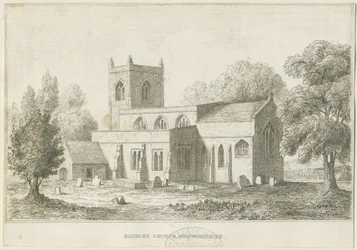 Iglesia de Hanbury: grabado, nd [c 1800]