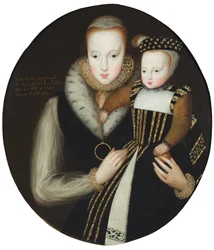 Retrato de Lady Catherine Grey y su hijo Edward (óleo sobre lienzo)
