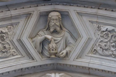 Cristo, (detalle) del relieve alrededor del portal lateral, catedral de Santa María del Fiore, Florencia (Lista del Patrimonio Mundial de la UNESCO)