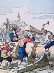 Astillero en la época de Luis XIV