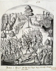 Batalla de Quimperlé entre Messire Louis de España y el pueblo de la Condesa de Montfort