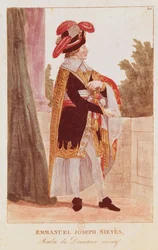 Emmanuel Joseph Sieyes (1748-1836) siglo XVIII-XIX (grabado en color)