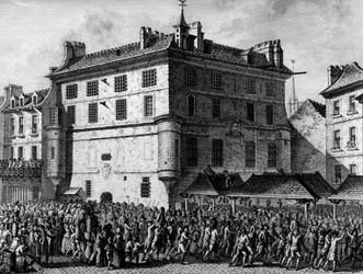 Revolución Francesa: El pueblo de los Guardias Franceses de la prisión de la Abadía de Saint Germain des Pres en París el 30 de junio