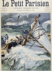 Rey de Inglaterra víctima de un accidente de navegación en el "Shamrock II" - en "Le Petit Parisien", Artes Deco