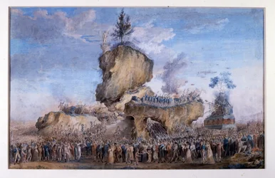 El Culto del Ser Supremo, una forma de deísmo establecida por Maximilien Robespierre (impresión)