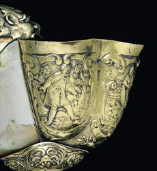 Copa de nautilo montada, Nagyszeben, mediados del siglo XVII (detalle)