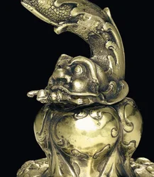 Copa de nautilo montada, Nagyszeben, mediados del siglo XVII (detalle)