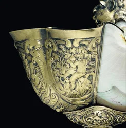 Copa de nautilo montada, Nagyszeben, mediados del siglo XVII (detalle)