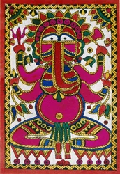 Dios Ganesh con cabeza de elefante (óleo sobre tela)