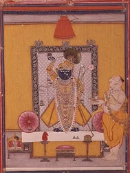 Imagen de Krishna con devoto