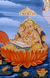 Lord Ganesh Ganpati Miniatura Pintura Escritura Escritura